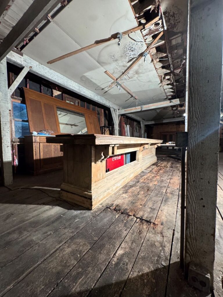 Front bar, mahogany top, and an Optional Oak backbar