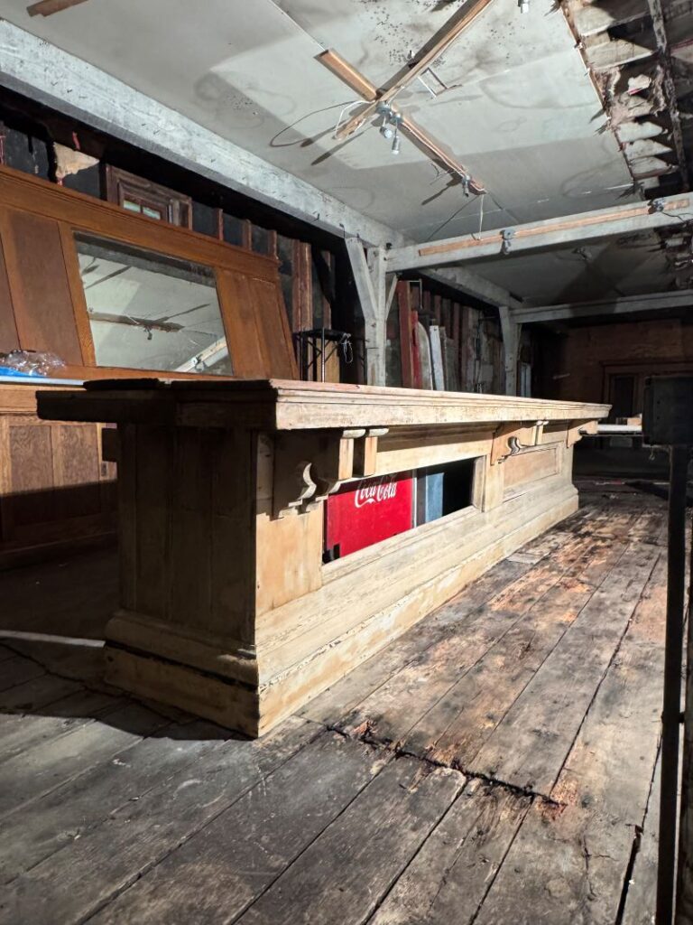 Front bar, mahogany top, and an Optional Oak backbar