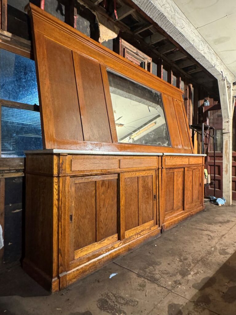 Oak Backbar with mirror